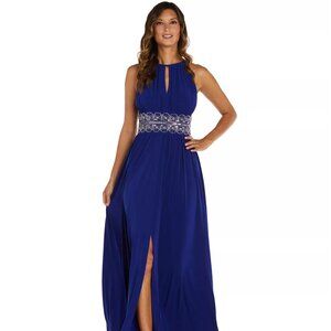 R & M Richards Beaded Gown in Blue